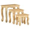 vidaXL 3 Piece Nesting Table Set Solid Mango Wood