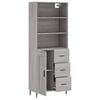 vidaXL Highboard Grey Sonoma 69.5x34x180 cm Engineered Wood