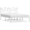 vidaXL Metal Bed Frame without Mattress with Headboard White 140x190cm
