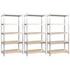 vidaXL 5-Layer Shelves 3 pcs Silver Steel&Engineered Wood