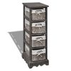 vidaXL Wooden Storage Rack 4 Weaving Baskets Brown