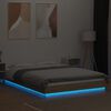 vidaXL Bed Frame with LED Lights without Mattress Sonoma Oak 120x190cm