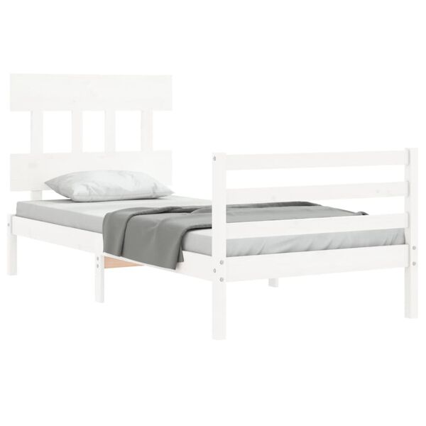vidaXL Bed Frame without Mattress White 100x200 cm Solid Wood