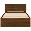 vidaXL Bed Frame without Mattress with Headboard Brown Oak 100x200 cm