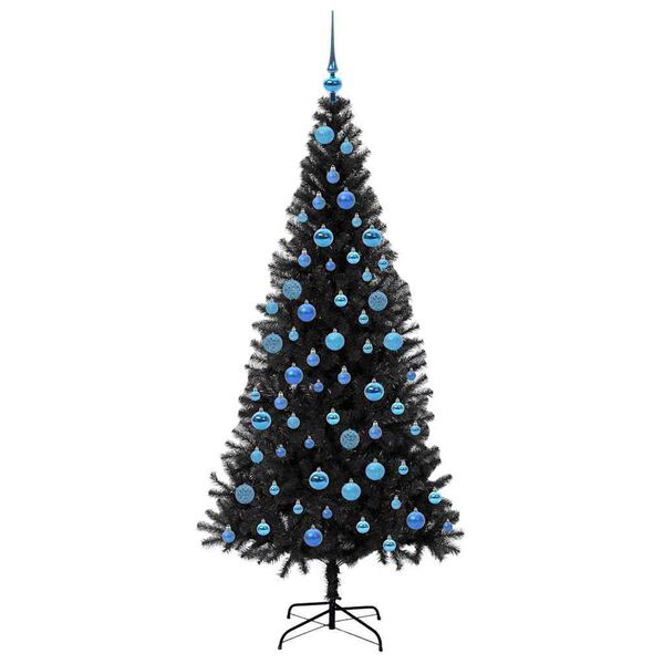 vidaXL Christmas Tree with 300 LEDs with Stand Black 180 cm PVC