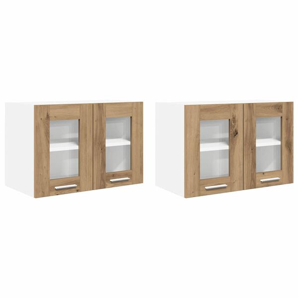 vidaXL Hanging Cabinet Riga 2 pcs Artisan Oak 60 x 31 x 40 cm