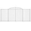 vidaXL Arched Gabion Baskets 17 pcs 300x50x120/140 cm Galvanised Iron