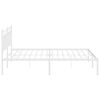 vidaXL Metal Bed Frame without Mattress with Headboard White 183x213cm