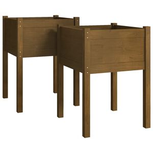 vidaXL Garden Planters 2 pcs Honey Brown 50x50x70 cm Solid Wood Pine