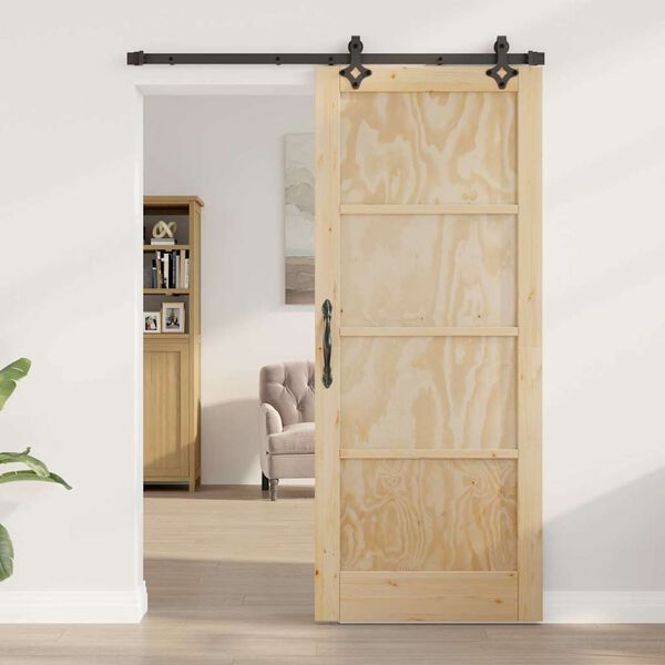 vidaXL Sliding Door ORKDAL Brown 83 x 202 cm Solid Pine Wood