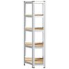 vidaXL 5-Layer Corner Shelf Silver Steel&Engineered Wood