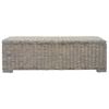 vidaXL Storage Box Grey 110 cm Natural Kubu Rattan & Solid Wood Mahogany