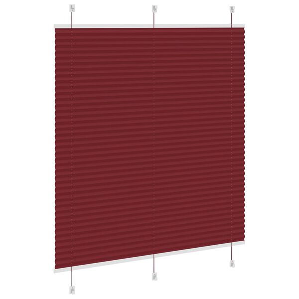 vidaXL Pleated Blind Bordeaux Red 115x150 cm Fabric Width 114.4 cm Polyester
