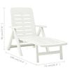 vidaXL Folding Sun Lounger Plastic White
