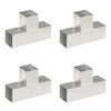 vidaXL Post Connectors 4 pcs T Shape Galvanised Metal 91x91 mm