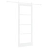 vidaXL Sliding Door White 83 x 211 cm Solid Pine Wood and Glass