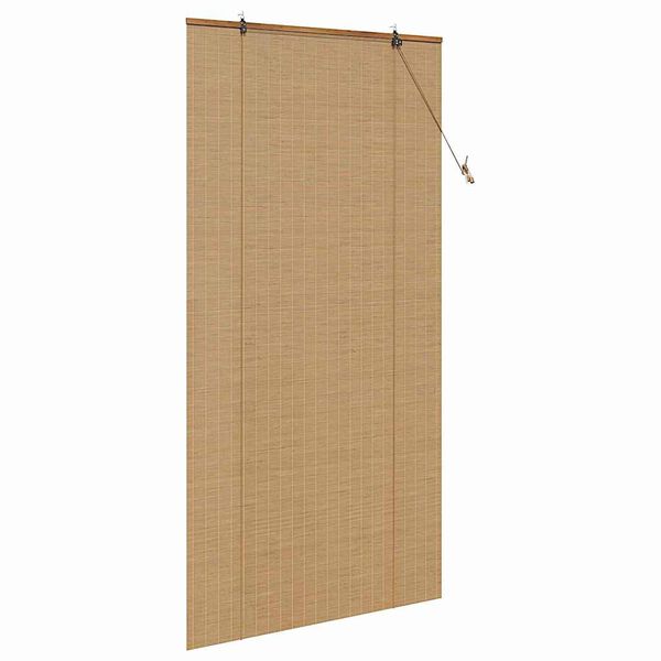 vidaXL Roller Blind with Curtains Manual Brown 110 x 220 cm Bamboo