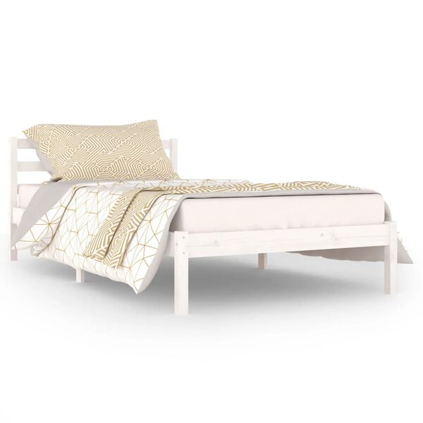vidaXL Bed Frame without Mattress Solid Wood Pine 100x200cm White