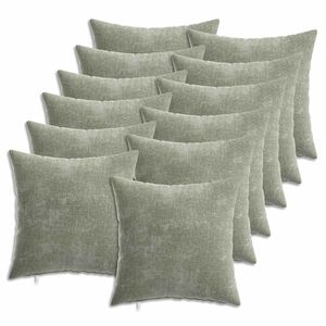 vidaXL Cushion Cover 6 pcs HEERLEN Green 35 x 35 cm Chenille Fabric