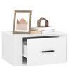 vidaXL Wall-mounted Bedside Cabinet High Gloss White 50x36x25 cm