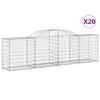 vidaXL Arched Gabion Baskets 20 pcs 300x50x80/100 cm Galvanised Iron