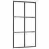 vidaXL Sliding Door with Hardware Set Black 102x205 cm ESG Glass