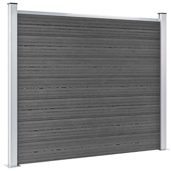 vidaXL Fence Panel Set WPC 872x146 cm Black