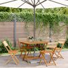 vidaXL 5 Piece Garden Dining Set Beige Polypropylene and Solid Wood