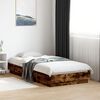 vidaXL Bed Frame without Mattress with LED Lights Smoked Oak 75x190 cm Small Single