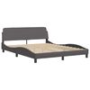 vidaXL Bed Frame without Mattress "Zadar" Grey 160x200 cm Faux Leather