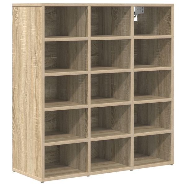 vidaXL Shoe Cabinet Sonoma Oak 77.5 x 30 x 83.5 cm Engineered Wood