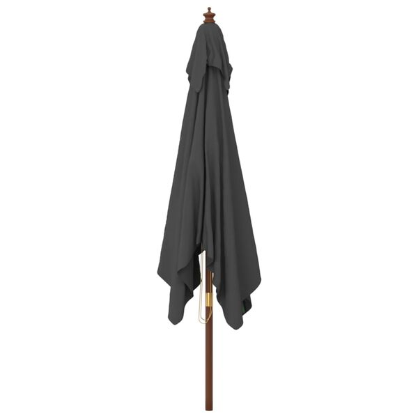 vidaXL Garden Parasol with Wooden Pole Anthracite 300x300x273 cm