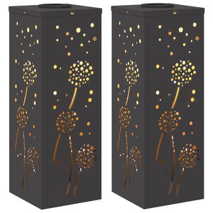 vidaXL Solar LED Pathway Light 2 pcs Black Cold Rolled Steel