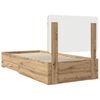 vidaXL Bed Frame with Drawer Artisan Oak 90 x 200 cm Engineered Wood