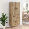 vidaXL Highboard 2 pcs Artisan Oak Engineered Wood and Glass