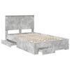 vidaXL Bed Frame Concrete Grey 120 x 190 cm Engineered Wood