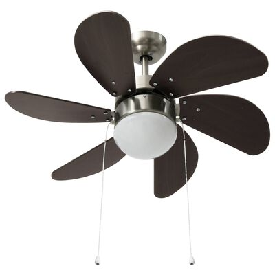 vidaXL Ceiling Fan with Light 76 cm Dark Brown