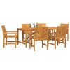 vidaXL Garden Dining Set 7 pcs Brown Solid Acacia Wood