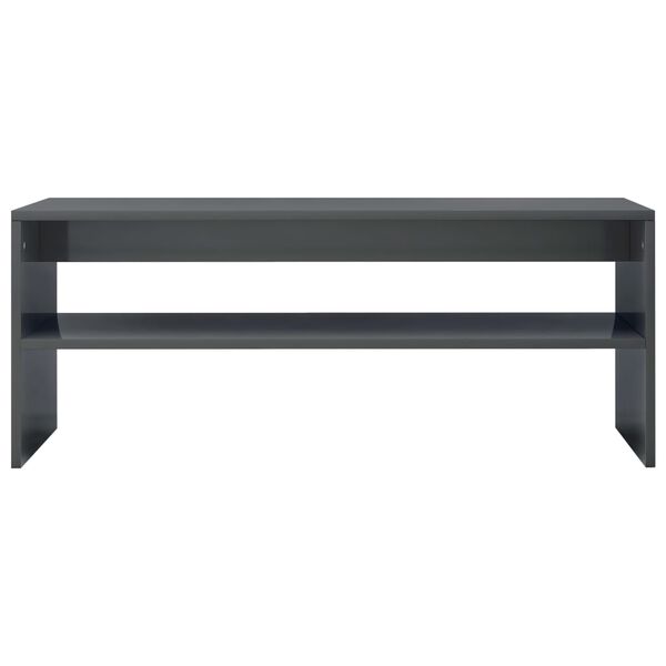 vidaXL Coffee Table High Gloss Grey 100x40x40 cm Engineered Wood