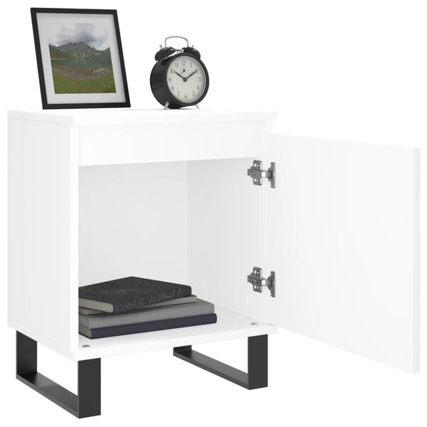 vidaXL Bedside Cabinets 2 pcs White 40x30x50 cm Engineered Wood