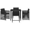 vidaXL Garden Dining Set 5 pcs Black Poly Rattan