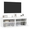 vidaXL TV Wall Cabinets with LED Lights 2 pcs White 60x30x40 cm