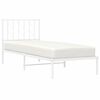 vidaXL Metal Bed Frame without Mattress with Headboard White 80x200cm