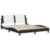 vidaXL Bed Frame with LED without Mattress "Zadar" Black and White 160x200 cm