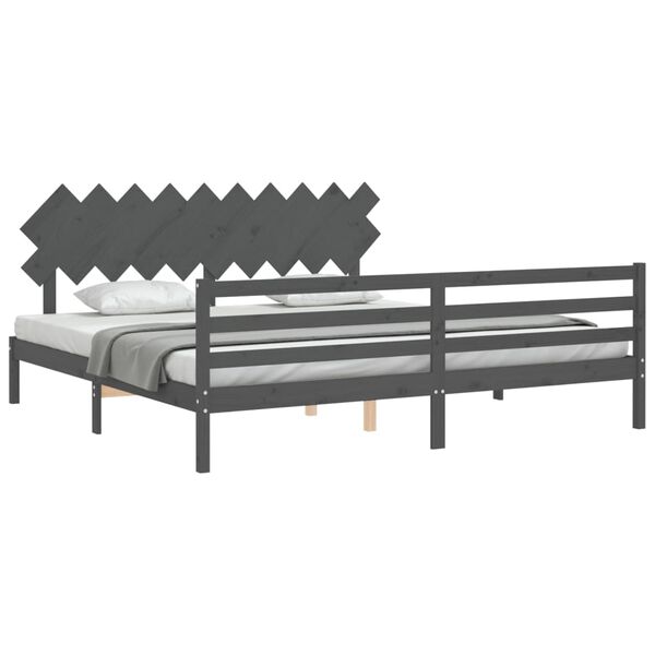 vidaXL Bed Frame without Mattress Grey 200x200 cm Solid Wood
