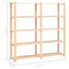 vidaXL 5-Tier Storage Racks 5 pcs 170x38x170 cm Solid Pinewood 500 kg