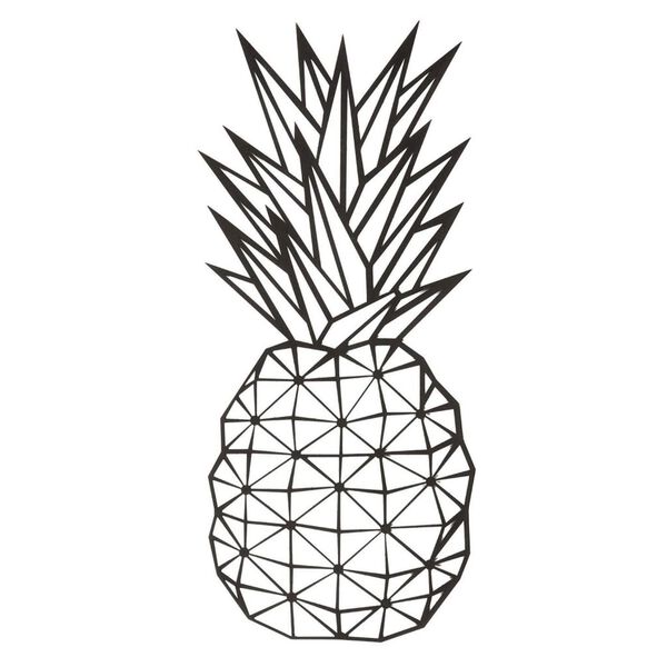 Homemania Wall Decoration Pineapple 22x55 cm Steel Black