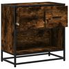 vidaXL Bedside Cabinet Smoked Oak 60x31x60 cm Engineered Wood and Metal