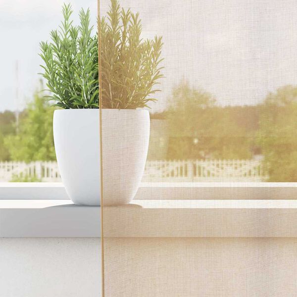 vidaXL Voile Curtains with Grommets 2 pcs Sand