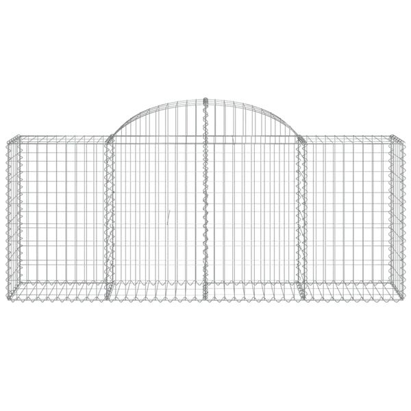 vidaXL Arched Gabion Baskets 20 pcs 200x50x80/100 cm Galvanised Iron